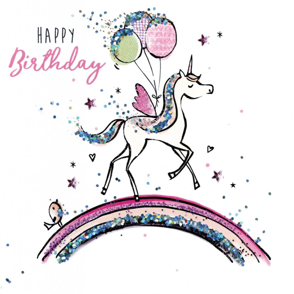 Birthday Unicorn - Sparkle Dust Greeting Card