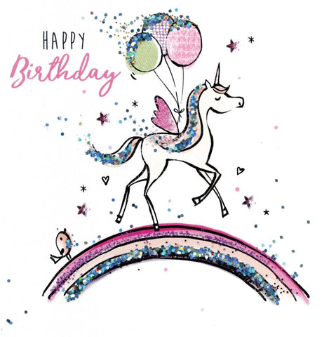 Birthday Unicorn - Sparkle Dust Greeting Card