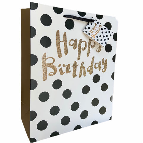 Happy Birthday Polka Dot Gift Bag Large