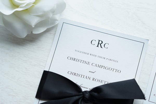 Christine • Minimalist Black & White Wedding Invitation