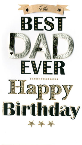 Dad Birthday Stars - Champagne Greeting Card
